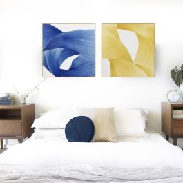 Cuadro Moderno DKD Home Decor Azul Amarillo 3.5 x 120 x 120 cm (2 Unidades) Cuadro Moderno DKD Home Decor Azul Amarillo 3.5 x 120 x 120 cm (2 Unidades)