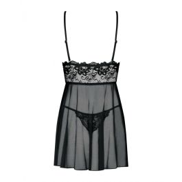 Picardías y Tanga Imperia (L/XL) Obsessive Idillia babydoll Negro