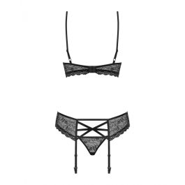 Conjunto de Lencería Obsessive 818-SEG-1 Negro S/M