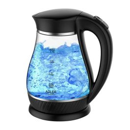 Adler ad 1274 Hervidor de Agua de Cristal 1,7 L 2200 W con Retroiluminación LED Azul y Apagado Automático
