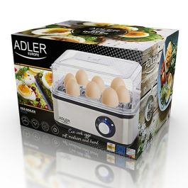 Adler AD 4486 Cocedor de Huevos 800 W para 8 Huevos, 3 Modos de Cocción: Blandos, Medios, Duros con Apagado Automático