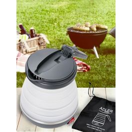 Adler ad 1279 Hervidor de Agua Plegable de Silicona 0.6 L, 750 W con Apagado Automático y Bolsa de Almacenamiento