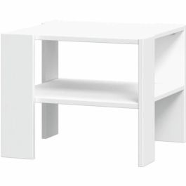 Mesa de centro PILVI 2 bandejas - Estilo contemporáneo - Partículas de melamina - Decoración blanca - L 55 x P 55 x H 45 cm