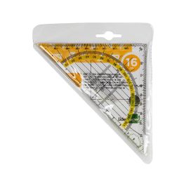 Escuadra Liderpapel Geometria 16 cm Plastico Cristal Con Pestaña De Sujeccion