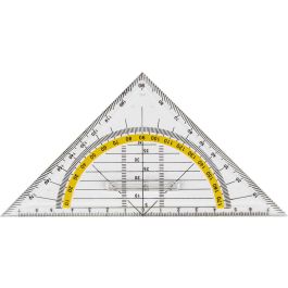 Escuadra Liderpapel Geometria 16 cm Plastico Cristal Con Pestaña De Sujeccion