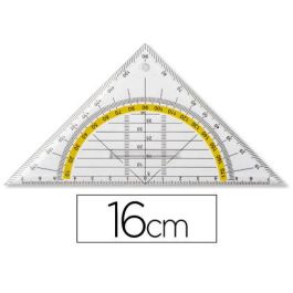 Escuadra Liderpapel Geometria 16 cm Plastico Cristal Con Pestaña De Sujeccion