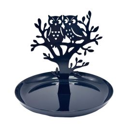 Joyero de Pie Versa Negro Metal Hierro 15 x 13 x 15 cm Búhos