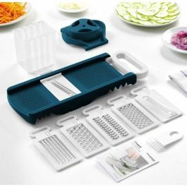 Arthur Martin AMM530 Mandolina de cocina plegable 6 en 1 con 3 cuchillas para rallar y 3 para cortar verduras de Acero inoxidable