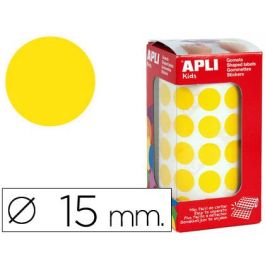 Apli Gomets Redondos 15 mm Rollo Amarillo -Rollo 2832 Unidades-