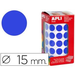 Apli Gomets Redondos 15 mm Rollo Azul -Rollo 2832 Unidades-