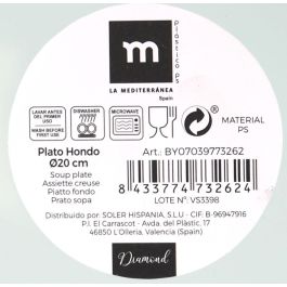 La Mediterranea Plato Hondo 20 cm PS Diamond Surtido 3 (24 Unidades)