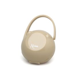 KioKids Portachupetes con Gancho Beige para Chupetes de Bebé +0 Meses. Transporte Higiénico, Apto Lavavajillas y Esterilizador