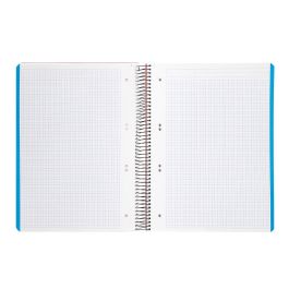 Cuaderno Espiral Liderpapel A5 Micro Wonder Tapa Plastico 120H 90 gr Cuadro 5 mm 5 Bandas 6 Taladros Color Naranja