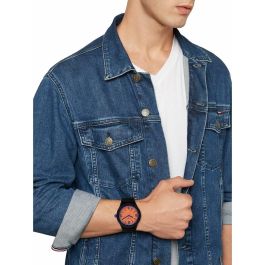 Reloj Hombre Hip Hop HWU1082 Negro Naranja