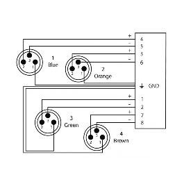 Adaptador Dmx - Rj45 4 Xlr Macho 3 Puntos 70 Cm