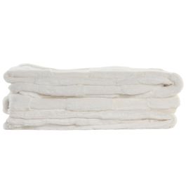 DKD Home Decor Manta Suave de Poliéster Efecto Piel de Conejo Urban Crudo 170x130 cm 630gsm para Sofá (2 Unidades)