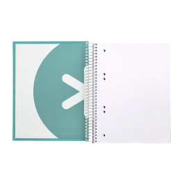 Antartik Cuaderno Espiral A5 Micro, 120 Hojas 90gr Liso, 5 Bandas, 6 Taladros, Color Menta