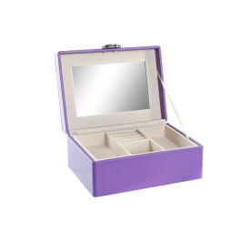 DKD Home Decor Joyero Glam Lila para Joyas y Bisutería en PU y MDF con Colección Honda de 17 cm Largo x 23 cm Ancho x 10 cm Alto Precio: 21.49999995. SKU: S3039861