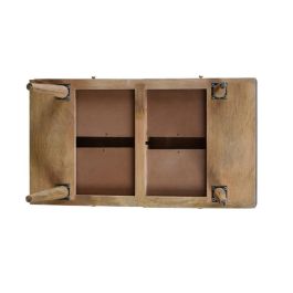 DKD Home Decor Mesa Centro Tropical Mango y Ratán Natural 60 x 46 x 115 cm