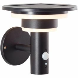 Brilliant BRI4004353437731 Aplique de Exterior Garvina LED Solar, Detector Movimiento, Acero Inoxidable, 4W, Negro