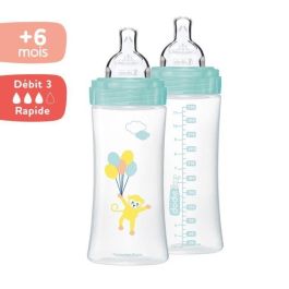Dodie Biberones Sensation+ Anticólicos Lote de 2 x 330ml con Tetina Plana Flujo Rápido para Transición Pecho Dodie Biberones Sensation+ Anticólicos Lote de 2 x 330ml con Tetina Plana Flujo Rápido para Transición Pecho