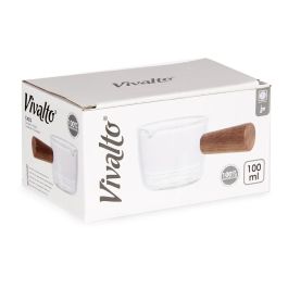 VIVALTO Cazo 100 ml de Cristal Borosilicato con Mango de Madera 6.5x5x10.5 cm (Set de 12)