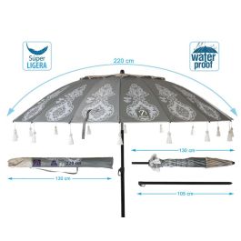 Sombrilla de playa Gris Ø 220 cm SPF50+ Boho
