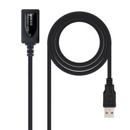 Cable Alargador USB NANOCABLE 10.01.0211 Negro 5 m