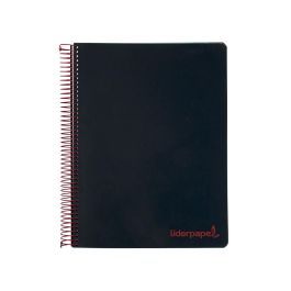 Cuaderno Espiral Liderpapel A5 Micro Wonder Tapa Plastico 120H 90 gr Cuadro 5 mm 5 Bandas 6 Taladros Color Negro