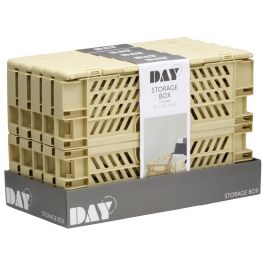 San Day Caja Plegable Almacenaje Apilable Amarillo Arena 50x33x20 cm Capacidad 27.6L 45kg