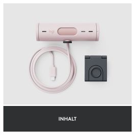 Logitech Webcam Brio 500 Rosa Full HD 1080p 4MP 90° con Clip de Montaje Universal USB-C Plug and Play Rightlight 4 HDR