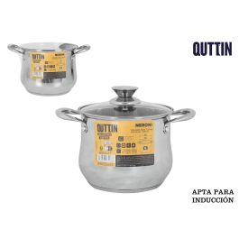 Quttin Olla New Neron para Cocina, Acero Inoxidable apta para Inducción, 20 cm de diámetro, 4 L de capacidad, con Tapa (4 Unidades)