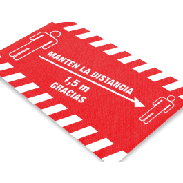 Novus dahle Alfombra de suelo Novus Manten la Distancia Fondo Rojo 85x150 cm