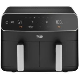 Beko FRL5388B Freidora de Aire Caliente Multifunción con Doble Cubeta 8.5L (2x 4.5L) para 2kg Patatas Fritas 2400W Negra
