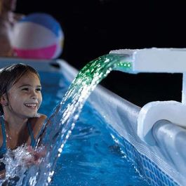 Cascada agua con luces led multicolor adaptable a piscinas intex 38x33,5x31,5 cm