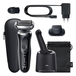 Braun Series 7 71-N7200cc - Afeitadora de láminas eléctrica recargable con estación de limpieza, recortadora de precisión, a prueba de agua, negro