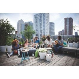 Elho 9202629042541 Juego de 2 Maceteros Redondos Loft Urban - 19 L - Ø 28,5 x H 26 cm - Negro