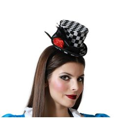 Diadema Sombrero Ajedrezado Carnaval Mujer Adulto Flor Roja Alicia País Maravillas Fiesta Temática Cosplay Precio: 3.88999996. SKU: B1754QWARB
