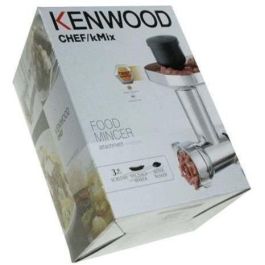 Kenwood KAX950ME Accesorio Picadora de Carne y Pescado, 130kg/h, Metálica, 3 Rejillas Acero, Adaptadores Salchicha Kebbe