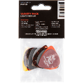 Dunlop Pack Variedad de Púas Light & Medium: Nylon, Max-Grip, Celluloid, Gator Grip, Tortex, Ultex - 12 Unidades