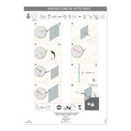 Saint-Gobain Capucha Inferior de Campana Vidrio de Seguridad Templado Claro 70x90 EN12150 con Kit de Fijación Integrado