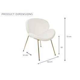 DKD Home Decor Silla Chic Blanco Dorado 57 x 73 x 63 cm