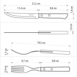 Juego para asado 12 piezas fsc polywood castaño tramontina