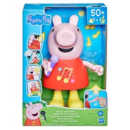Hasbro Muñeca Peppa Pig Musical Interactiva, Habla y Canta, Más de 50 Sonidos, 20 cm, con Micrófono Doble Modo