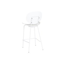 DKD Home Decor Taburete Scandi Blanco y Negro, PP y Metal, 51 x 50 x 104 cm, Altura Asiento 66 cm