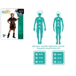 Disfraz de Carnaval Vikinga Guerrera Negro de Poliéster para Niña, Infantil 10-12 Años - Incluye Vestido y Cinturón