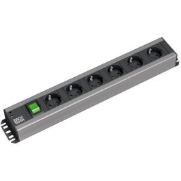 Bachmann 300.003 Regleta 6 Enchufes AC 2m Compatible Rack 19 Pulgadas Interior Negro
