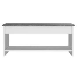 FELIZ Mesa de centro de elevación, Blanco y gris, L 50 cm FELIZ Mesa de centro de elevación, Blanco y gris, L 50 cm
