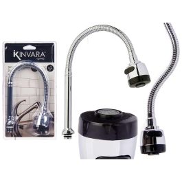 Kinvara Manguera Grifo Extensible Fregadero Multifunción 2 Posiciones, Rosca Hembra 24 mm, Metal/Plástico, Plata/Negro (12 Unidades)
