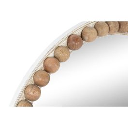 Espejo de pared Home ESPRIT Blanco Marrón Bolas 71 x 4,5 x 71 cm